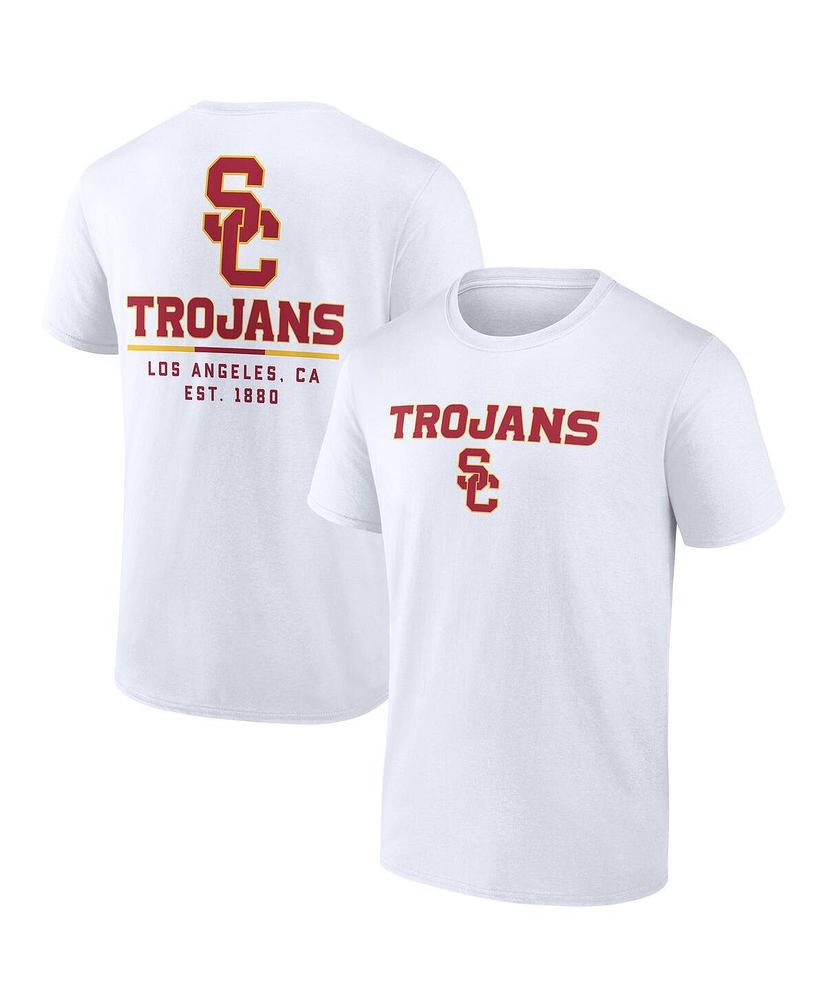 Мужская белая футболка с логотипом USC Trojans Game Day 2-Hit Fanatics