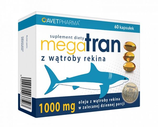 Рыбий жир в капсулах Avet Pharma Mega Tran Z Wątroby Rekina, 60 шт
