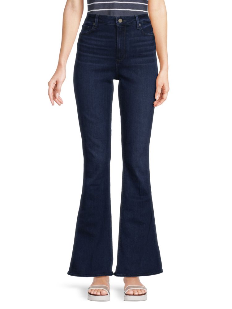 цена Расклешенные джинсы Bell Canyon со средней посадкой Paige, цвет Leida Blue