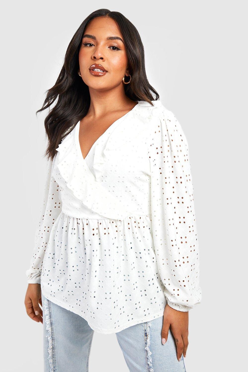 

топ с люшками Boohoo, белый