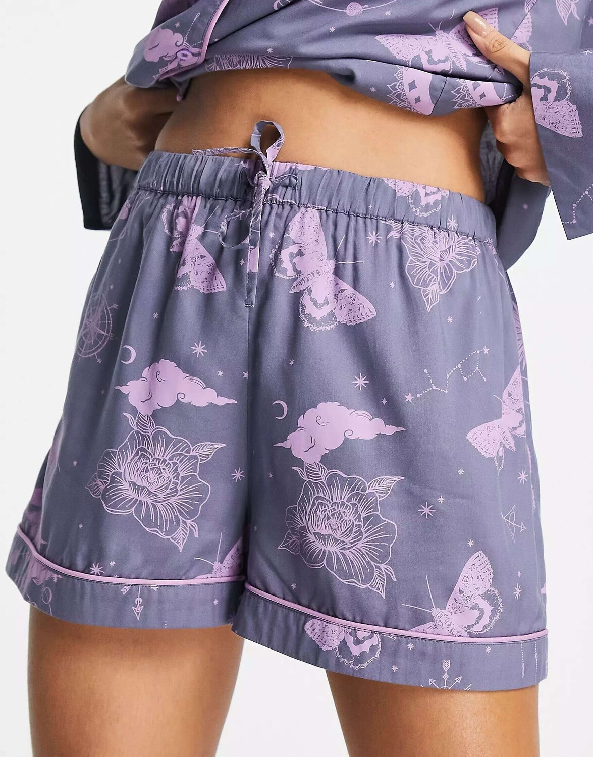 

Синяя короткая пижама с астрологией ASOS