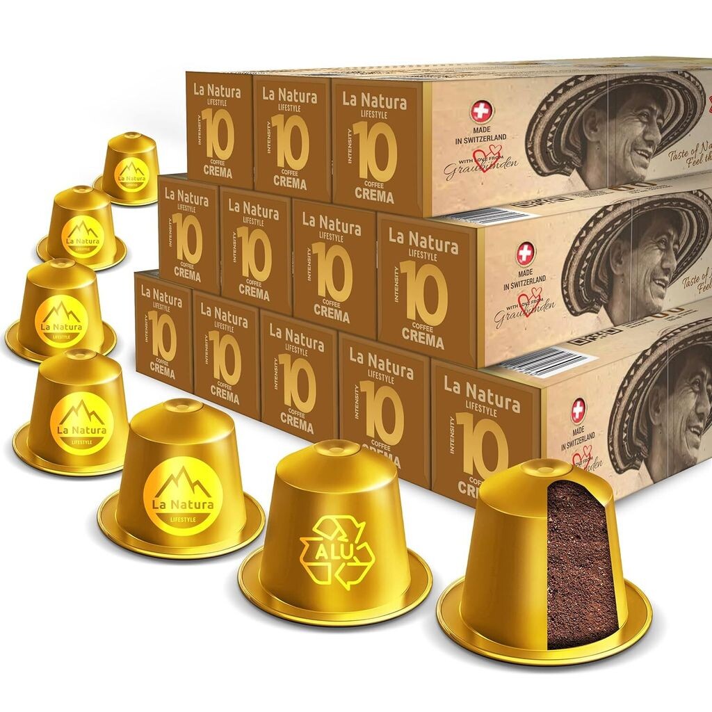 

Crema Coffee - 120 кофейных капсул | Образ жизни Ла Натура | Совместимость с Nespresso*³ | Алюминиевые капсулы | 100% перерабатываемый | Functional Food