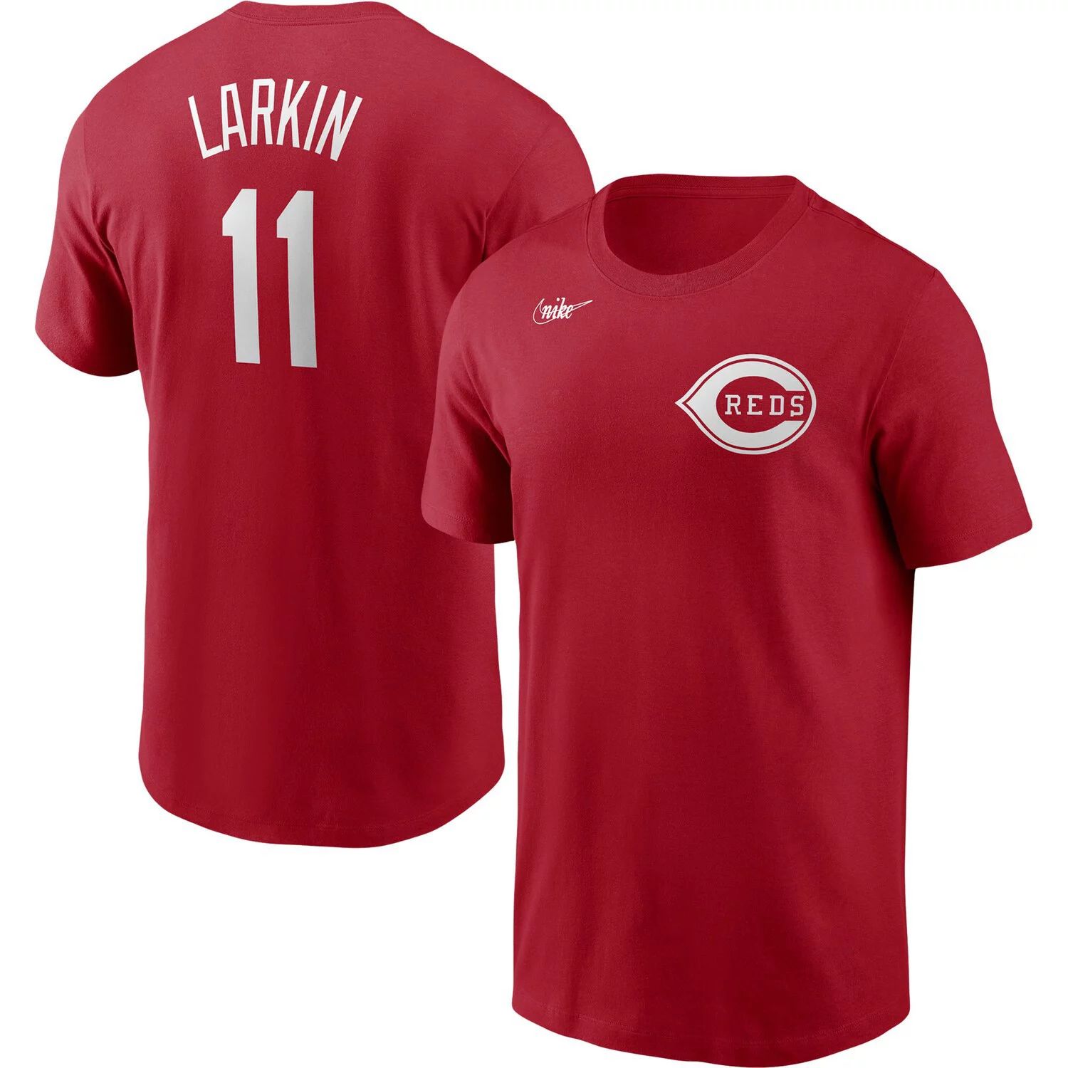 Мужская красная футболка Barry Larkin Cincinnati Reds Cooperstown Collection с именем и номером Nike
