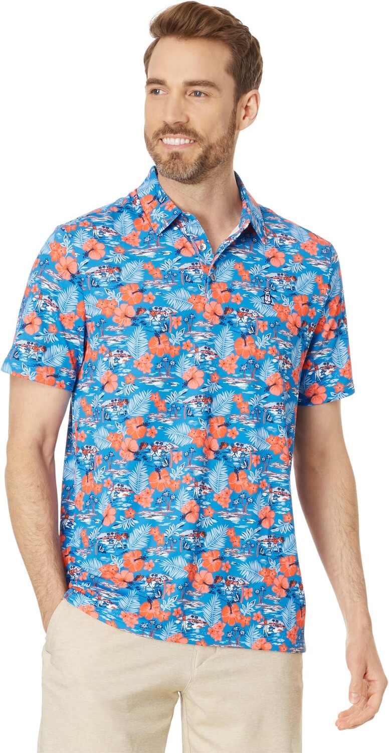 

Рубашка-поло Chi-Chi Floral Print Polo Original Penguin Golf, цвет French Blue