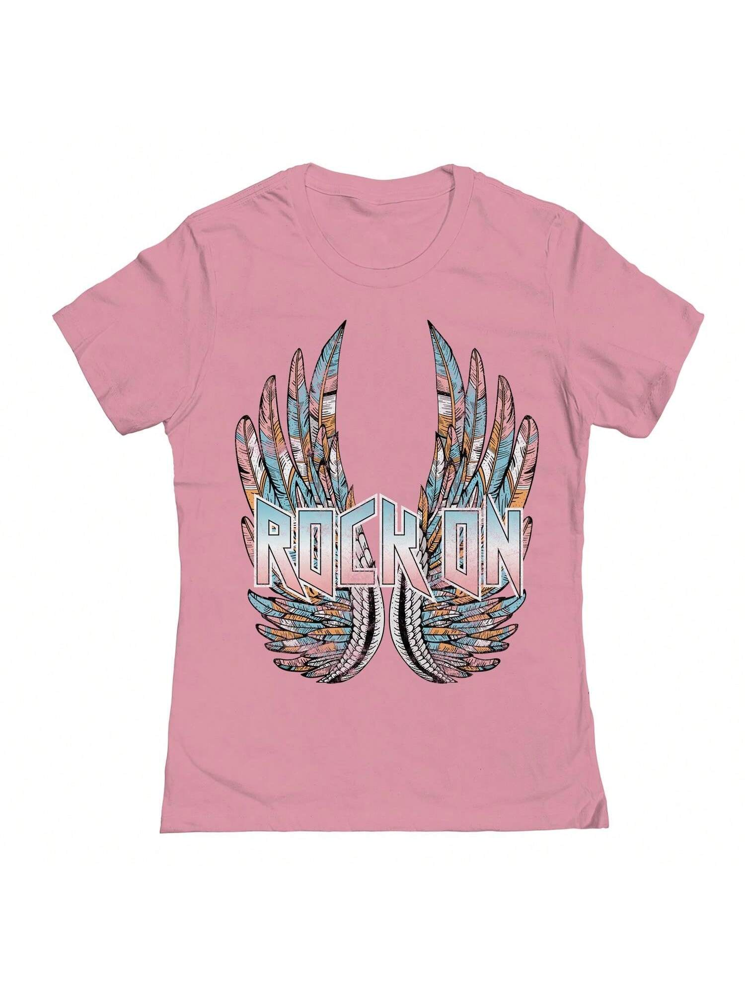 Женская хлопковая футболка с короткими рукавами Nearly There Rock On Graphic, розовый мужская хлопковая футболка с короткими рукавами country parks california state yose mite graphic sand бежевый