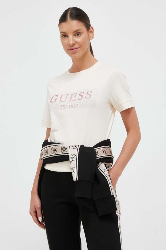 

Футболка из хлопка Guess, бежевый