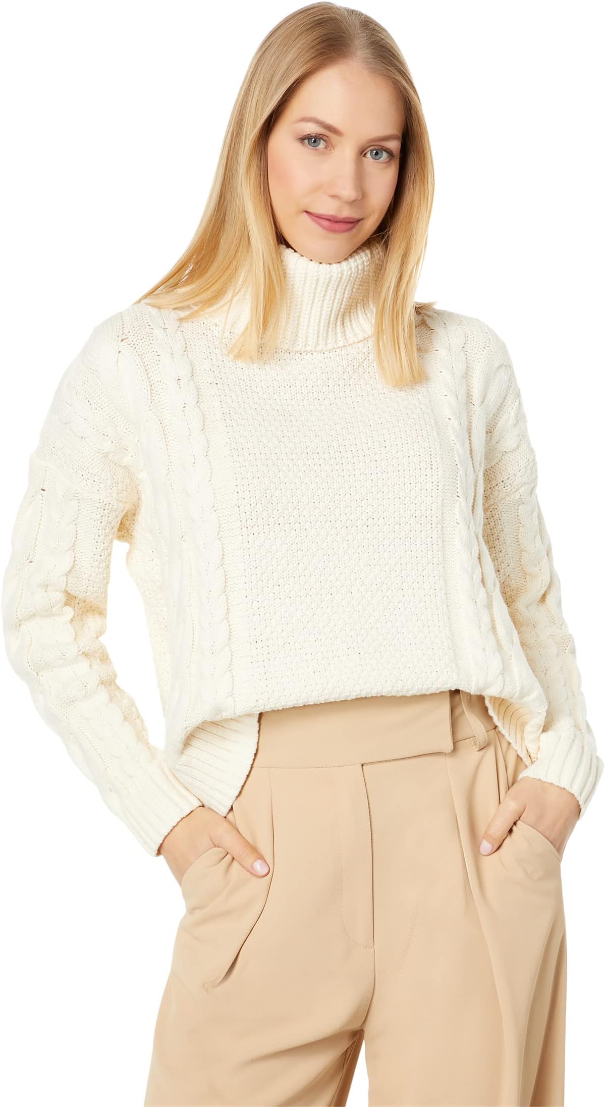 

Свитер Capri Cotton Cable Turtleneck Madewell, цвет Antique Cream