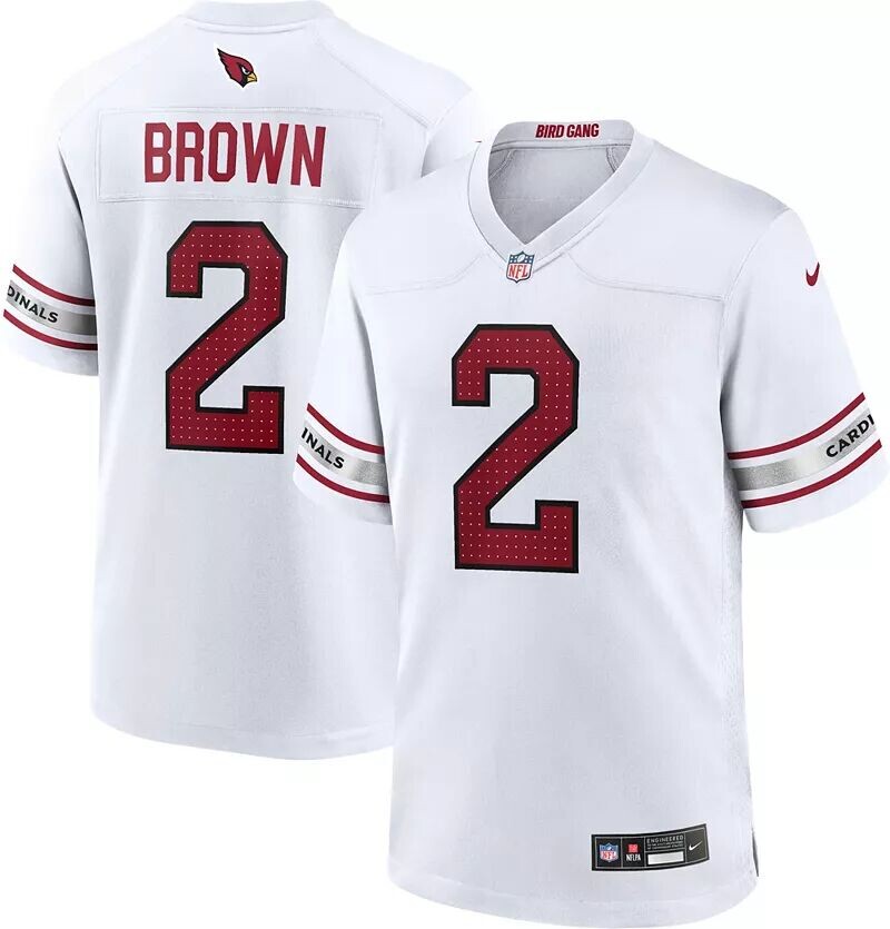 

Мужское белое игровое джерси Nike Arizona Cardinals Marquise Brown #2