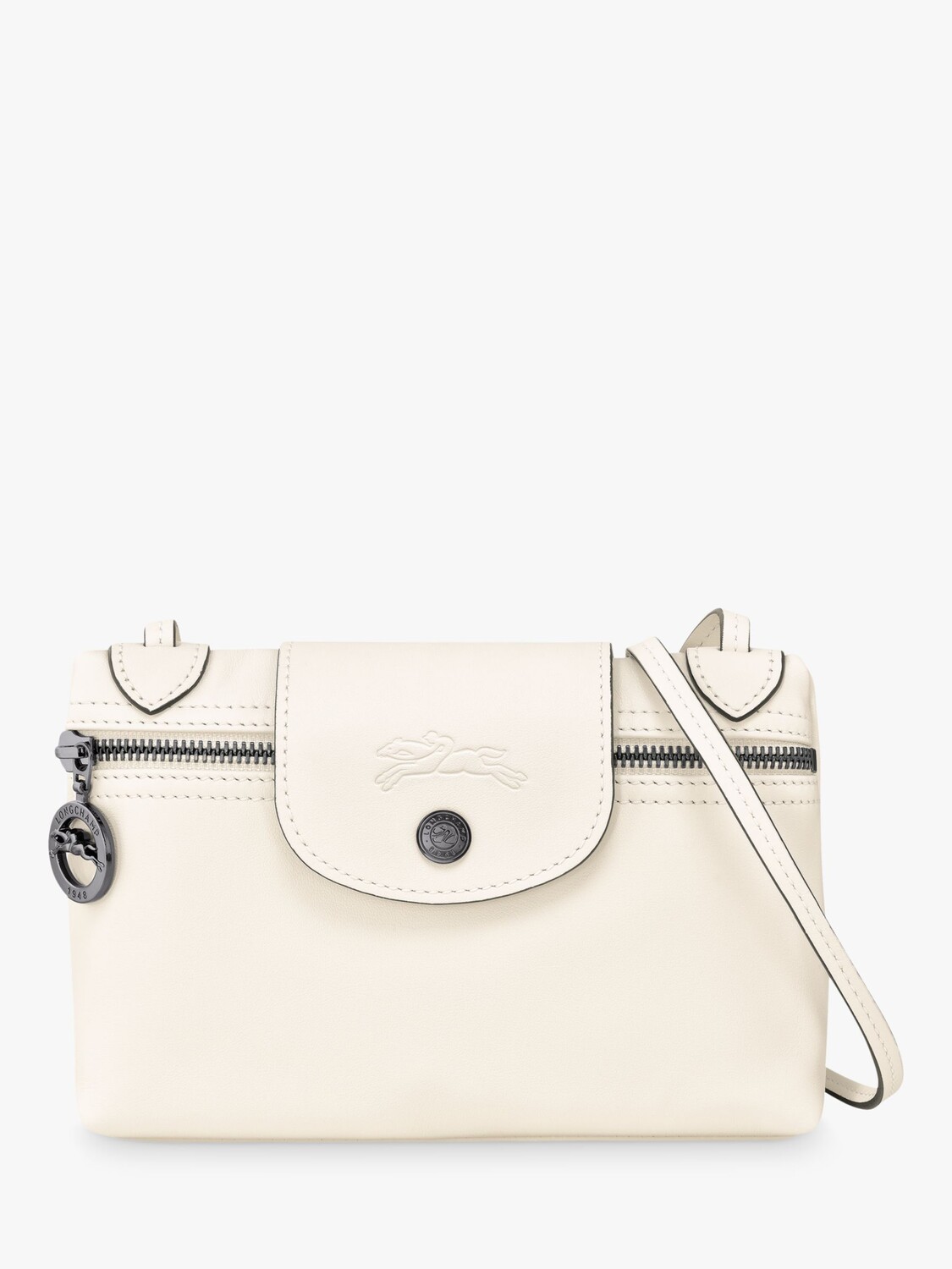 

Кожаная мини-сумка через плечо Longchamp Le Pliage Xtra, экрю