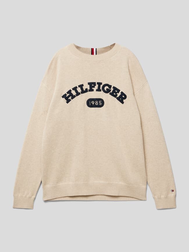 

Вязаный свитер с пришивной этикеткой модель "ТЕРРИ" Tommy Hilfiger, песочный