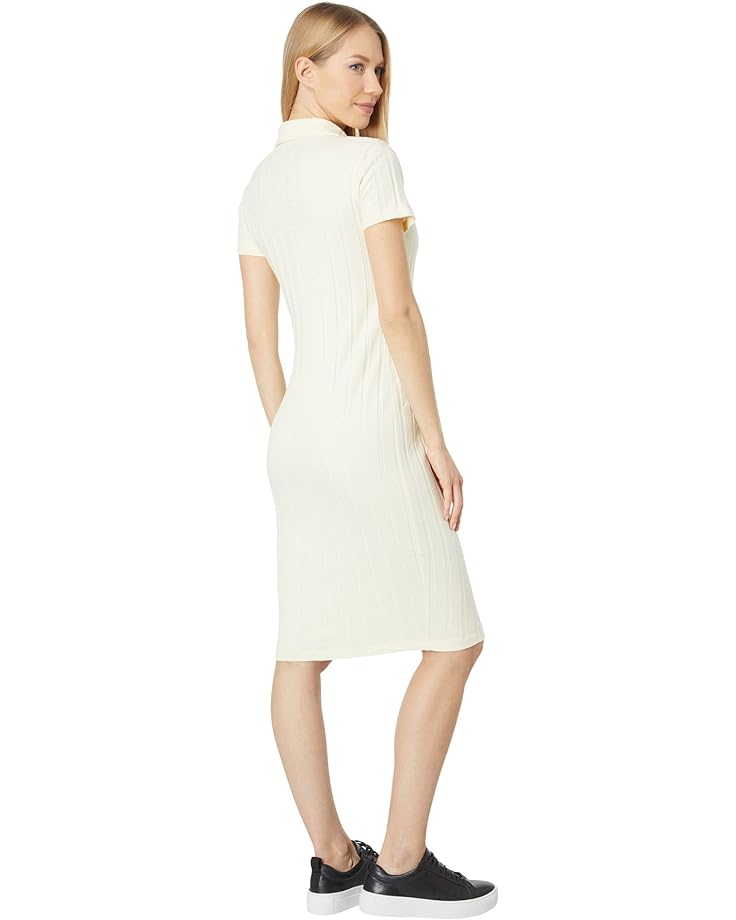 цена Платье MONROW Flat Rib Short Sleeve Polo Dress, цвет Butter Cream