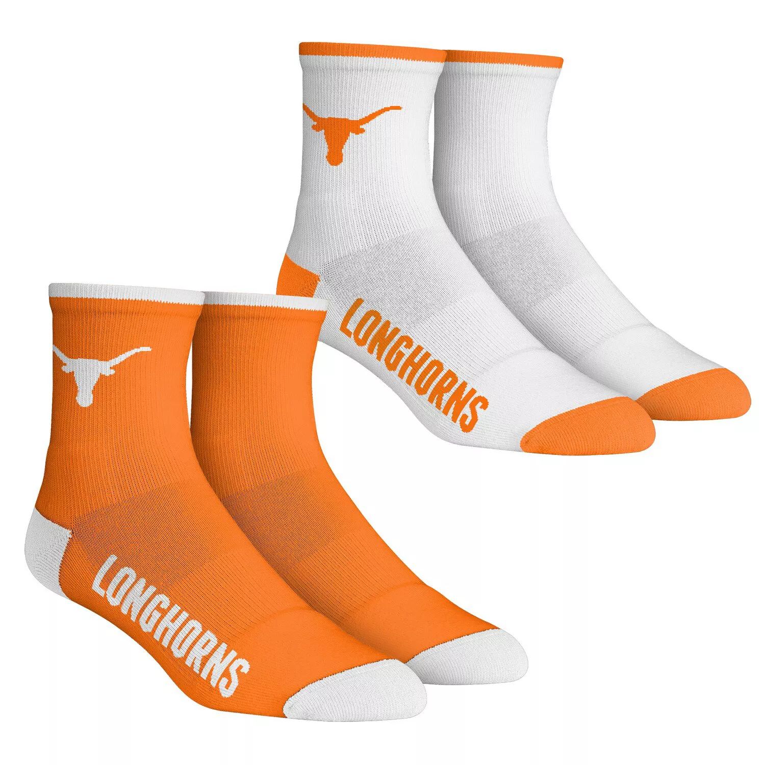 

Комплект из 2 носков Youth Rock Em Socks Texas Longhorns Core Team, комплект из 2 носков длиной четверть длины Unbranded