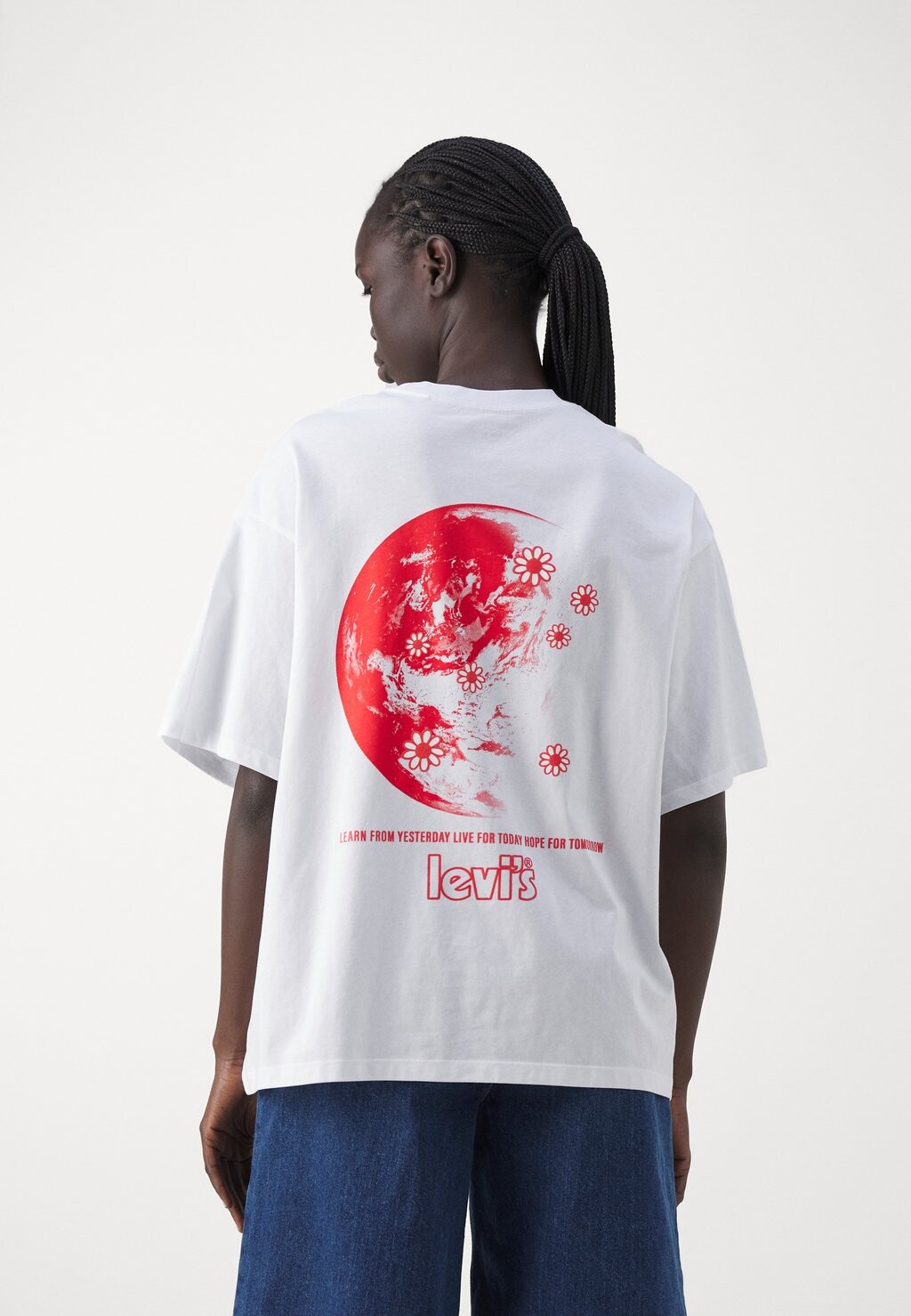 

Футболка с принтом Graphic Short Stack Tee Levi's, цвет bright white