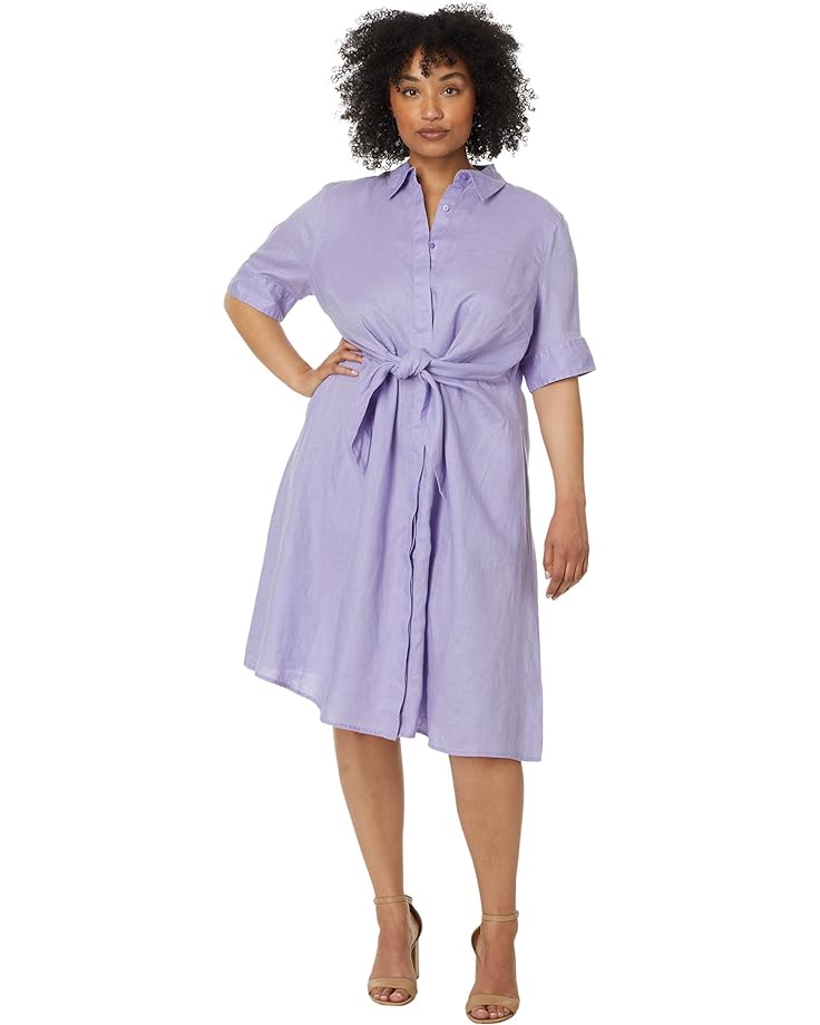 Платье LAUREN Ralph Lauren Plus-Size Tie-Front Linen Shirtdress, цвет Wild Lavender
