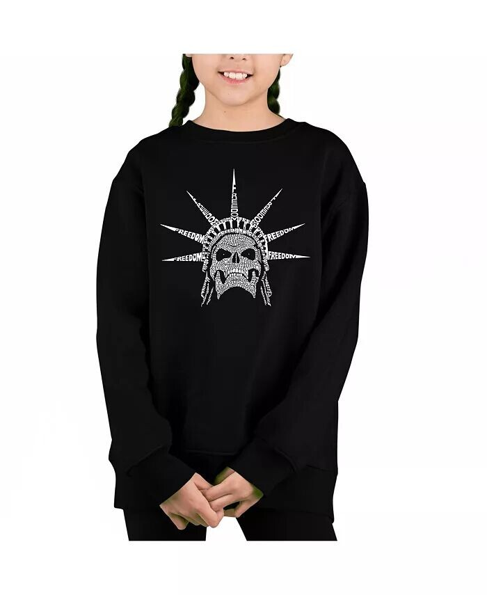 

Freedom Skull — толстовка с круглым вырезом Big Girl's Word Art La Pop Art, синий