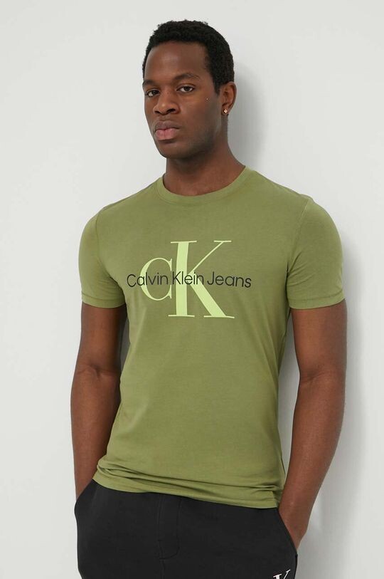 

Хлопковая футболка Calvin Klein Jeans, зеленый