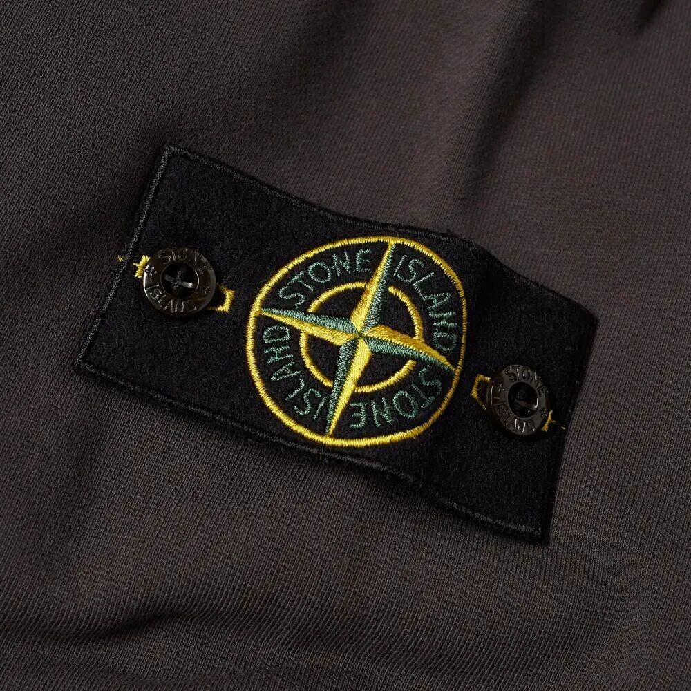 Stone Island Окрашенный в одежде спортивный свитер на молнии до половины, серый