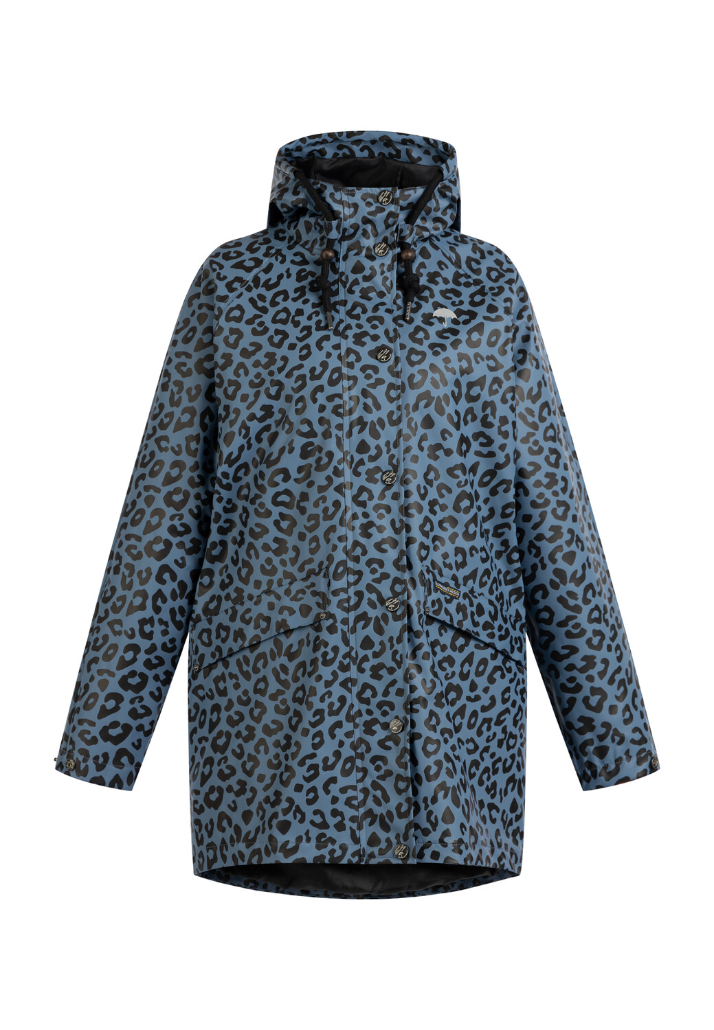 

Дождевик Schmuddelwedda Oversize Mit Leo Print, цвет Blau Grau Schwarz Leo