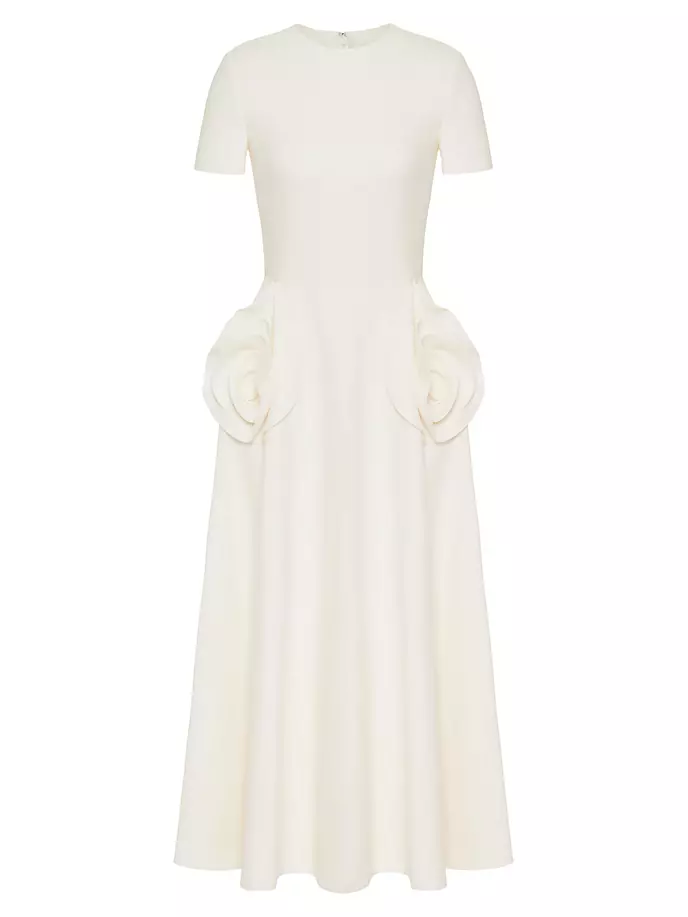 

Платье миди из крепа Couture Valentino Garavani, слоновая кость, Бежевый