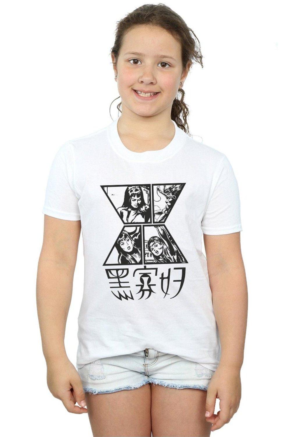 Хлопковая футболка с символом Черной Вдовы Marvel, белый