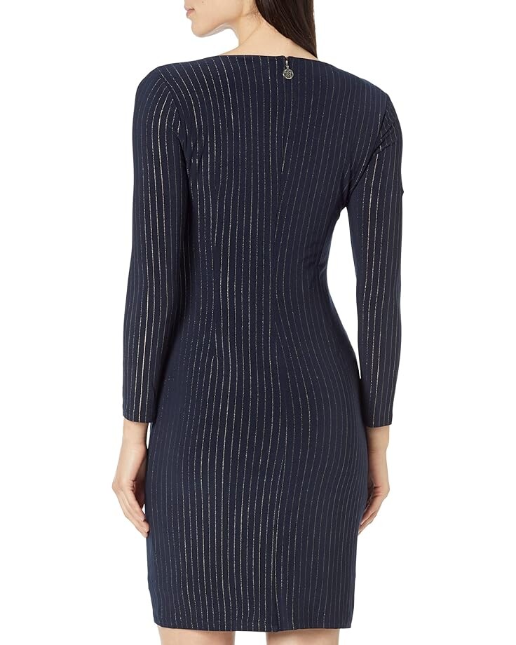 

Платье Tommy Hilfiger Long Sleeve Stripe Foil Sheath Dress, цвет Sky Captain/Gold