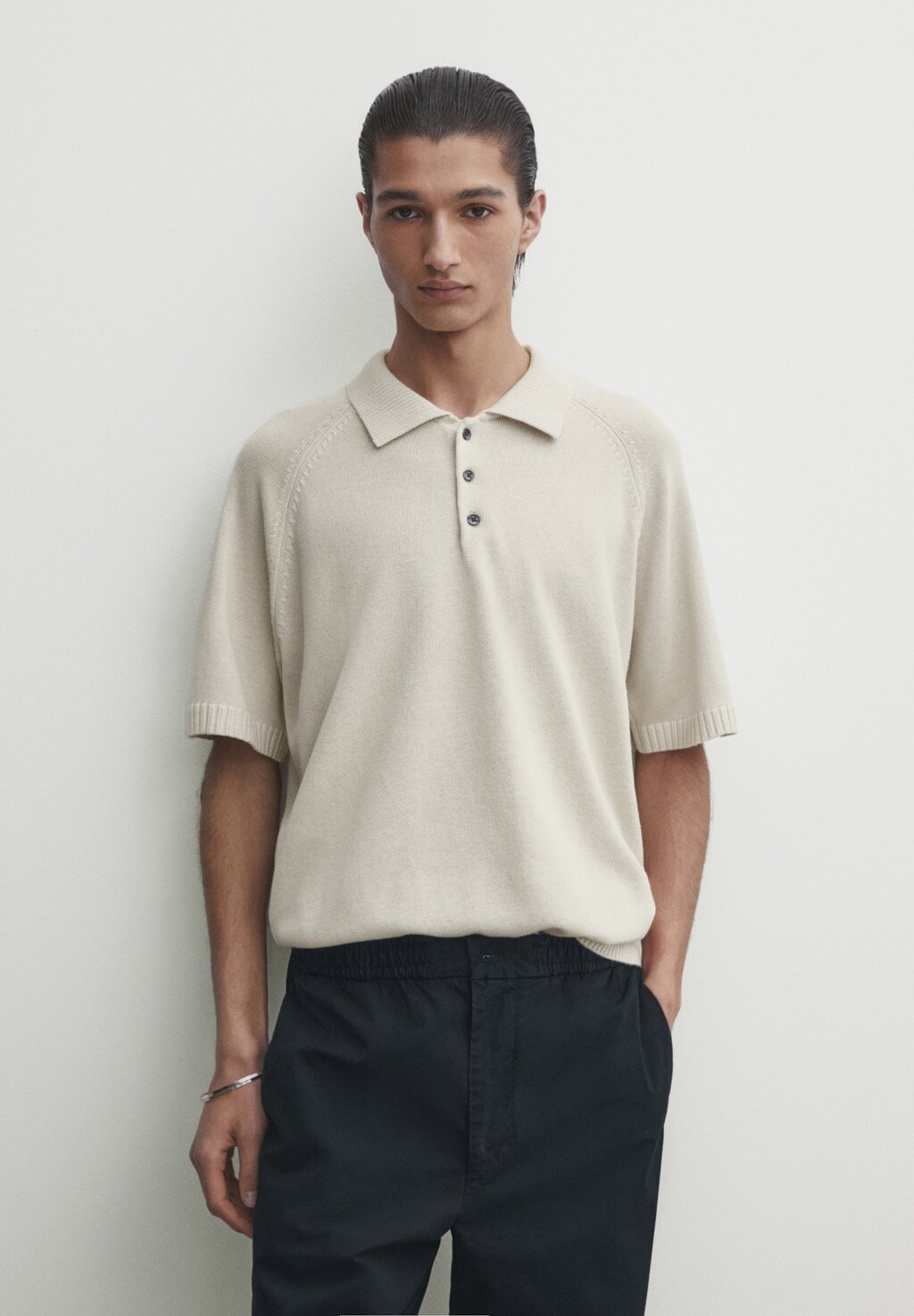 

Рубашка поло Massimo Dutti, бежевый