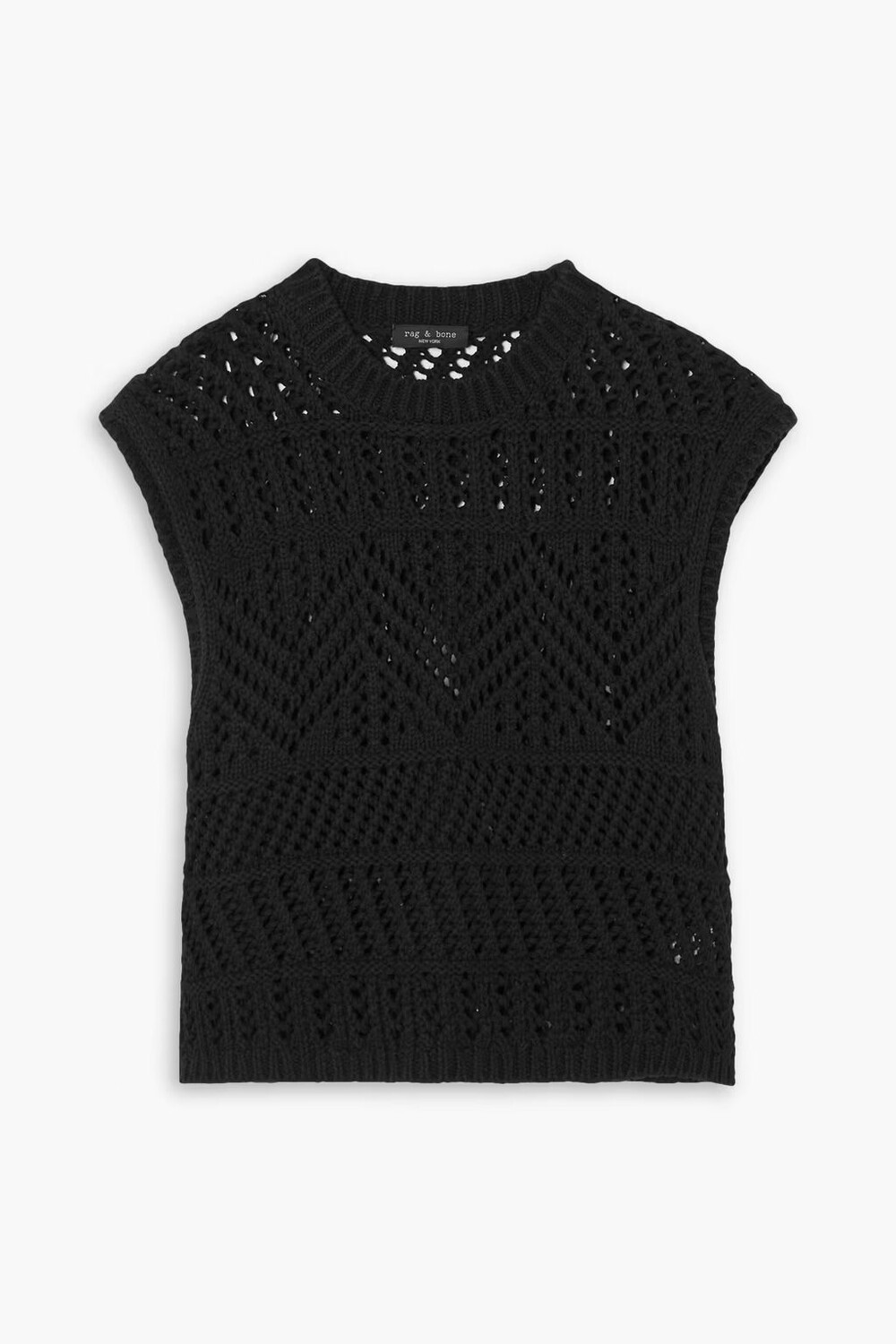 

Топ Renee открытой вязки из смесового хлопка Rag & Bone, черный
