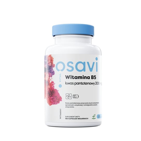 Osavi, Витамин B5 Пантотеновая кислота 200мг 180 капсул nature s way пантотеновая кислота витамин b5 250 мг 100 капсул