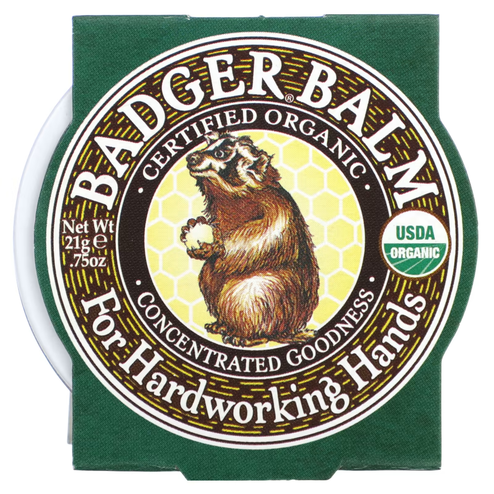 Органический бальзам Badger Company badger for hardworking hands, 21 гр. badger company органический бальзам для губ розовый грейпфрут 4 2 г