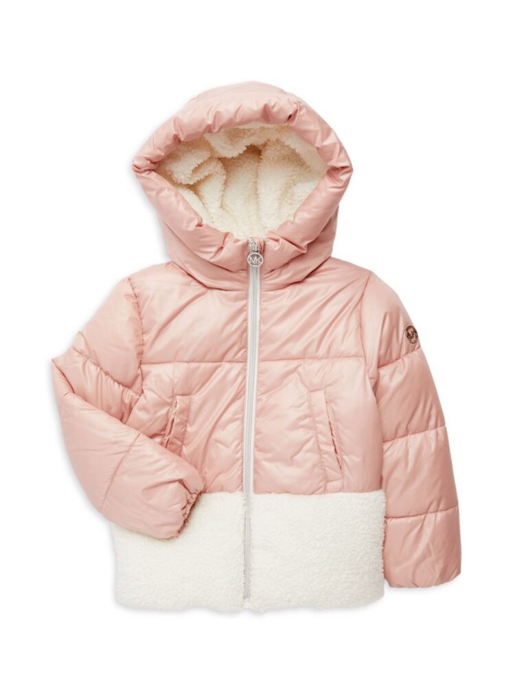 

Пуховик с цветными блоками для девочек Michael Michael Kors, цвет Blush