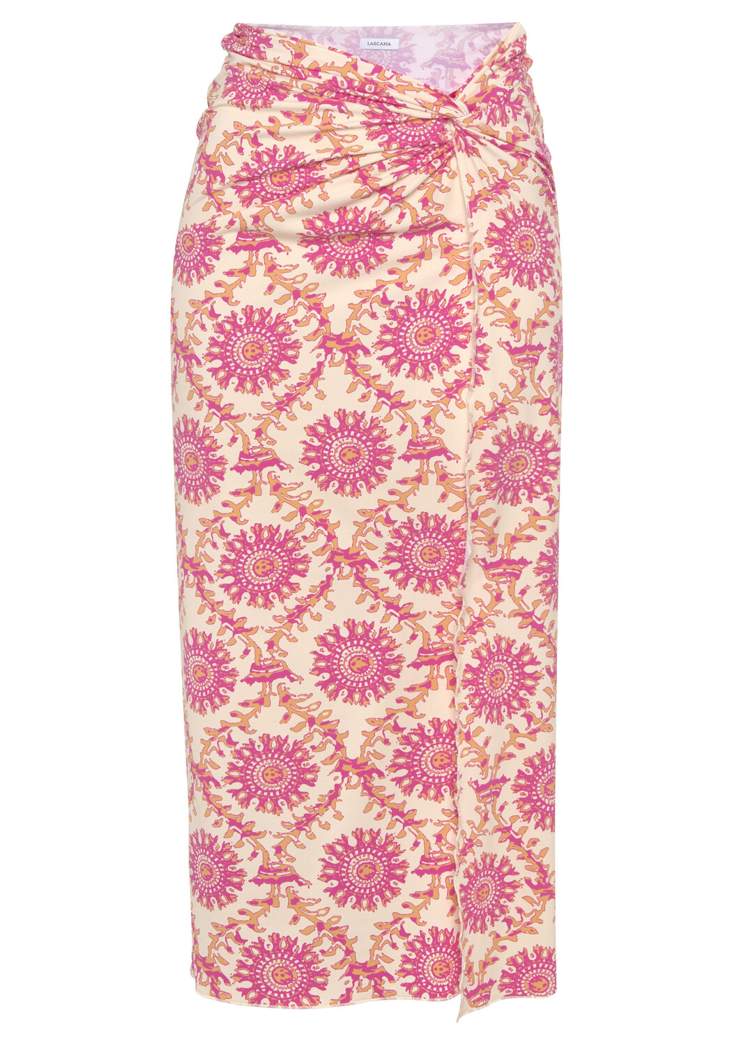 

Юбка до колена LASCANA Strand, цвет orange pink bedruckt