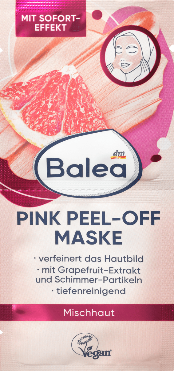 Маска-пленка для лица розовая (2х8 мл) 160мл Balea