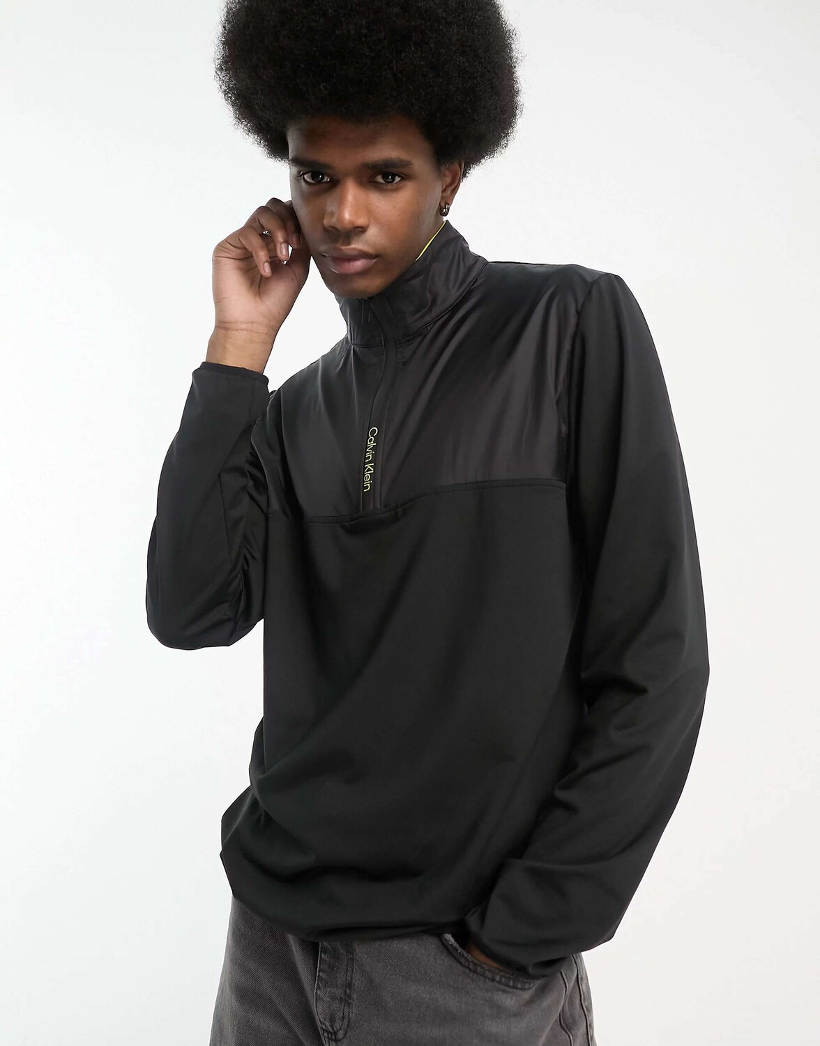 

Черный свитшот с молнией 1/4 Calvin Klein Malden