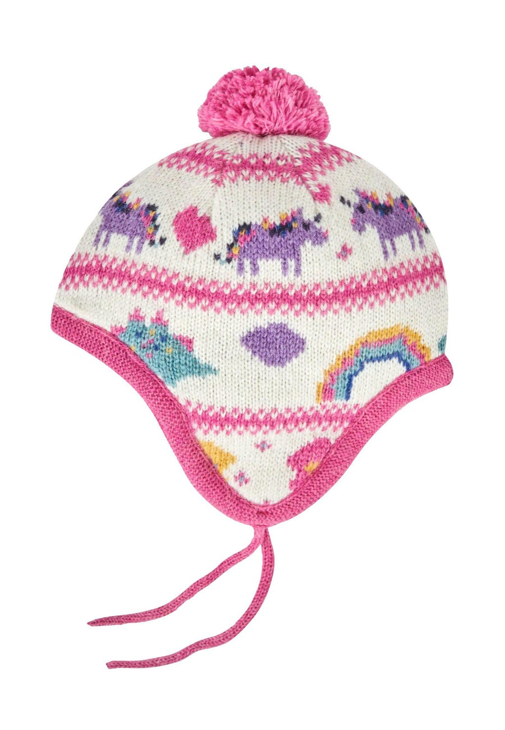 

Шапка-бини Unicorn Fair Isle JoJo Maman Bébé, розовый