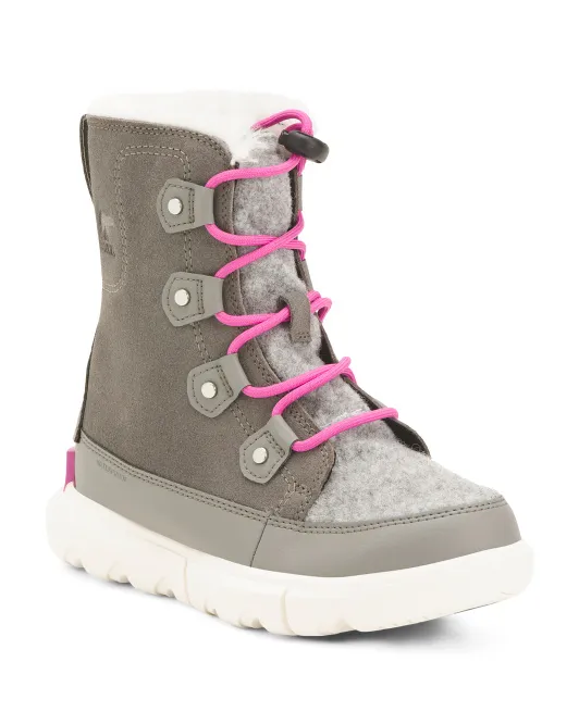 

Водонепроницаемые ботинки Explorer на шнуровке (для маленьких и больших детей) Sorel, цвет Quarry