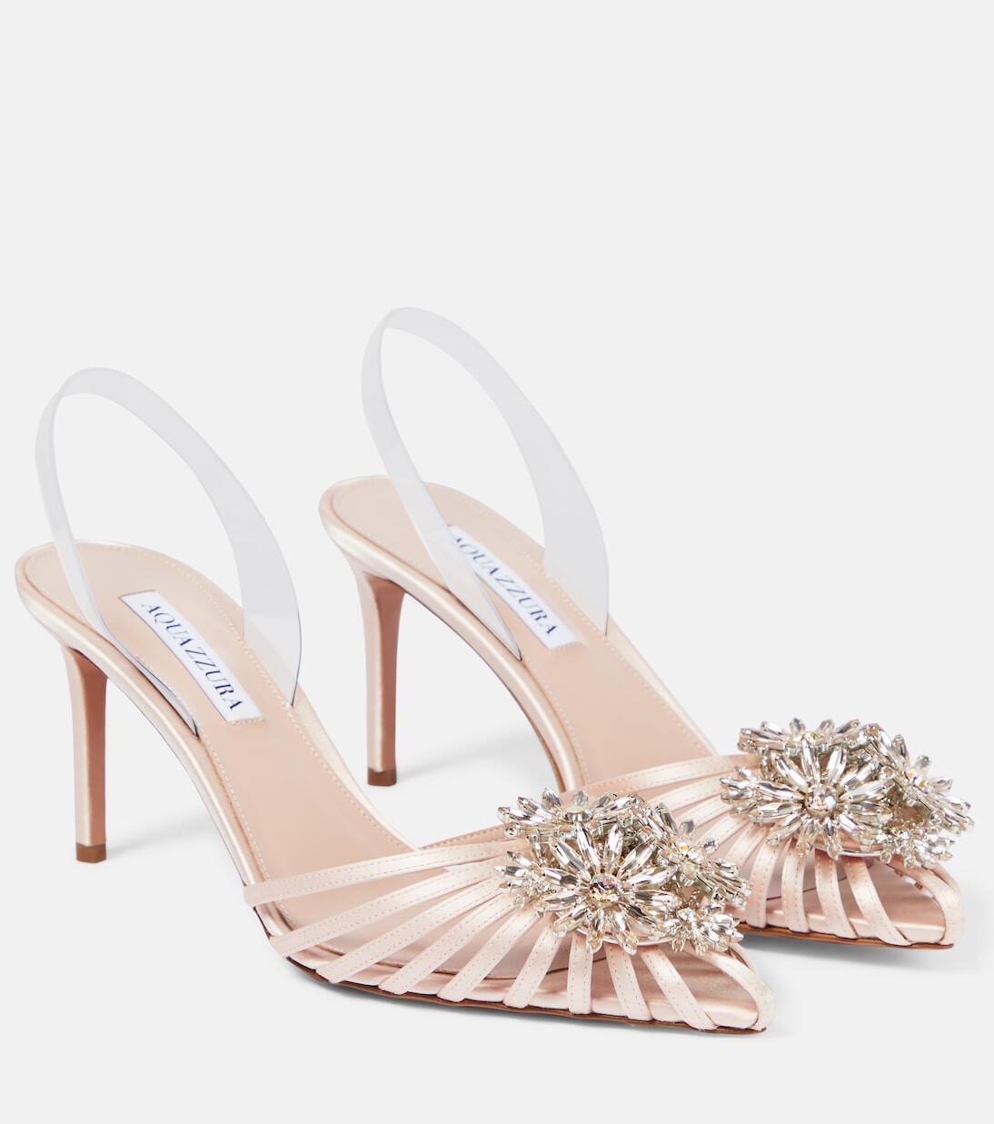 

Туфли crystal margarita с пяткой на пятке Aquazzura, бежевый