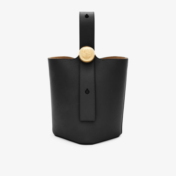 Миниатюрная кожаная сумка-ведро pebble Loewe, черный