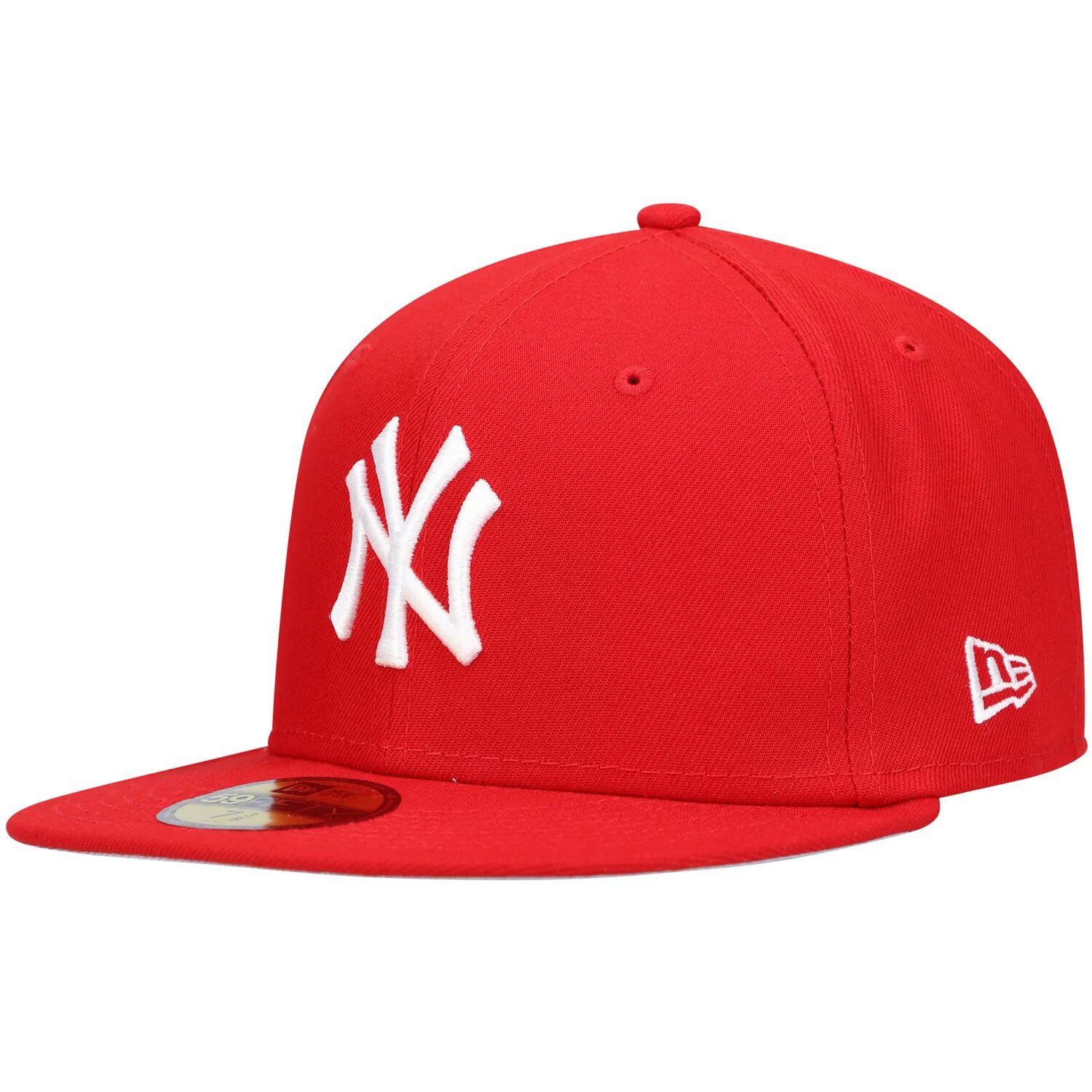 Мужская кепка New Era красная с логотипом New York Yankees белая 59FIFTY