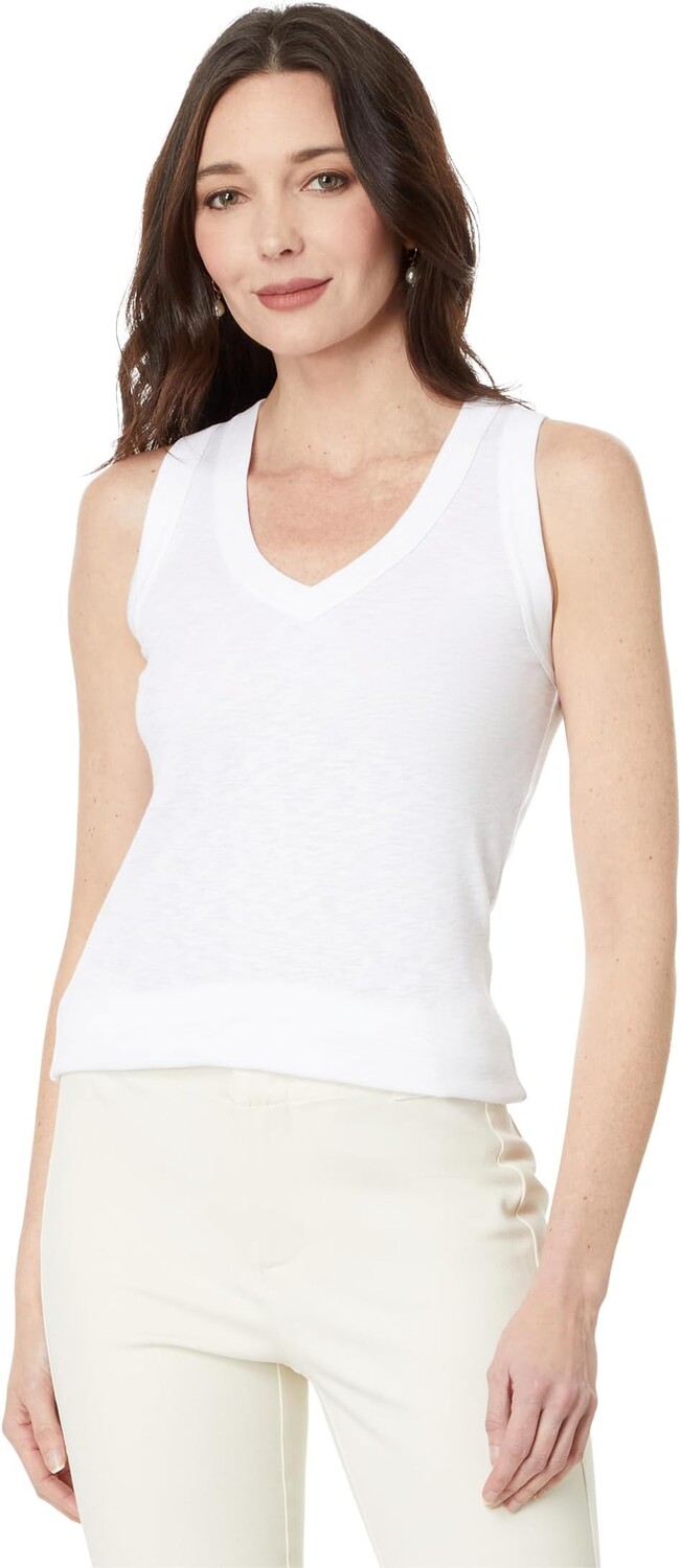

Топ NIC+ZOE Sleeveless V-Neck Tank, цвет Paper White