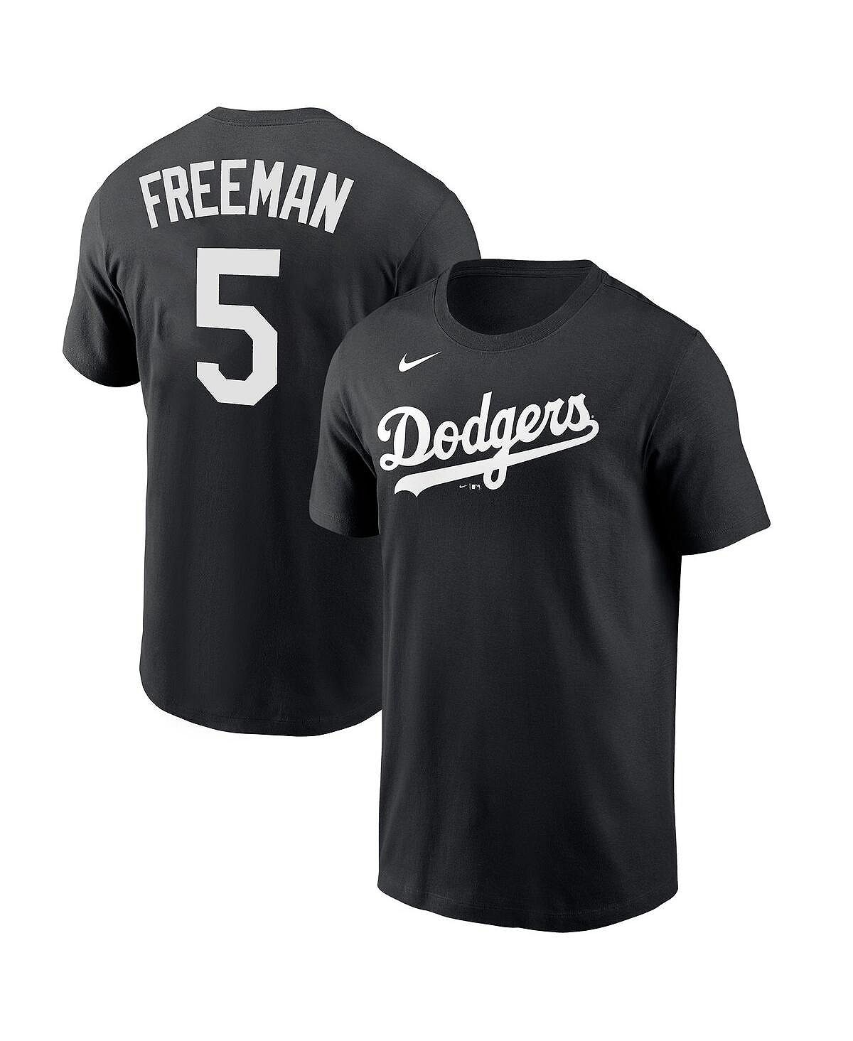 Мужская черная футболка с именем и номером игрока Freddie Freeman Los Angeles Dodgers Nike
