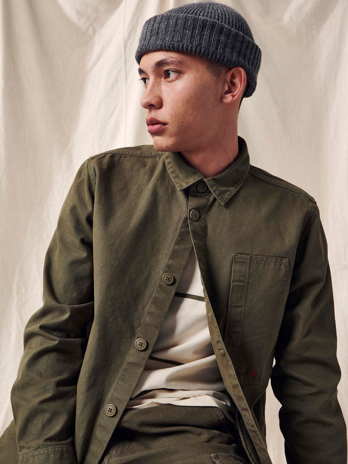 

Хлопковая рубашка Robhill Barbour, дасти оливковое