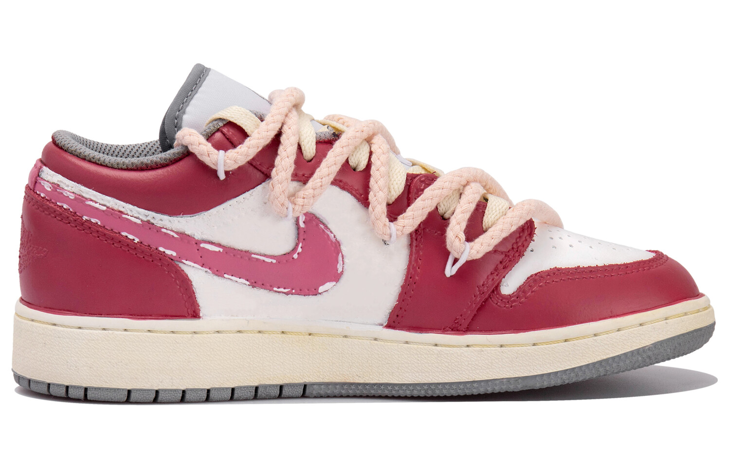

Jordan Air Jordan 1 винтажные баскетбольные кроссовки женские, White/Pink