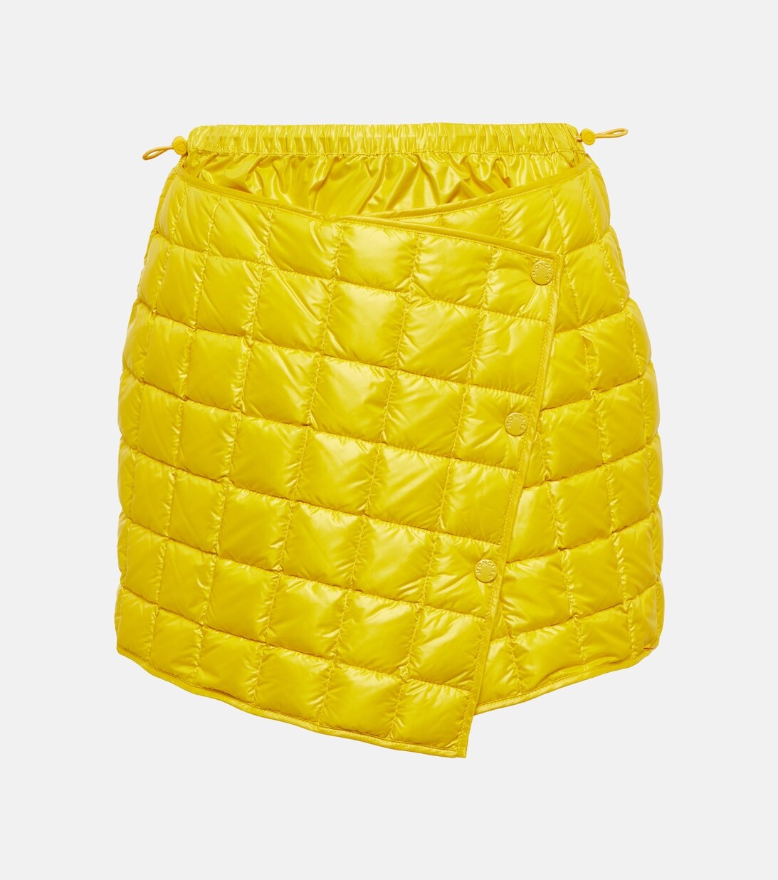 

Стеганая мини-юбка асимметричного кроя MONCLER, желтый