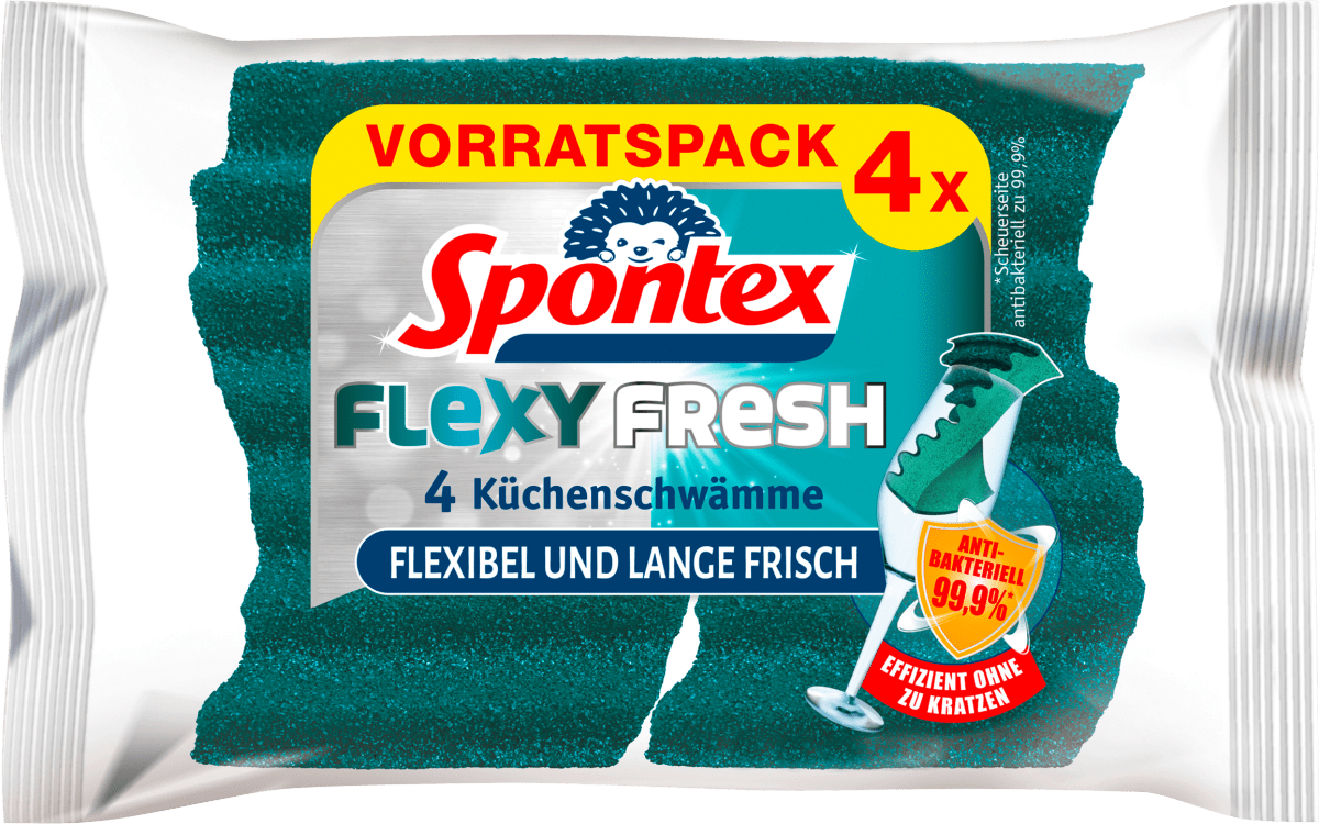Губки для посуды Flexy Fresh 4 шт. Spontex цена и фото
