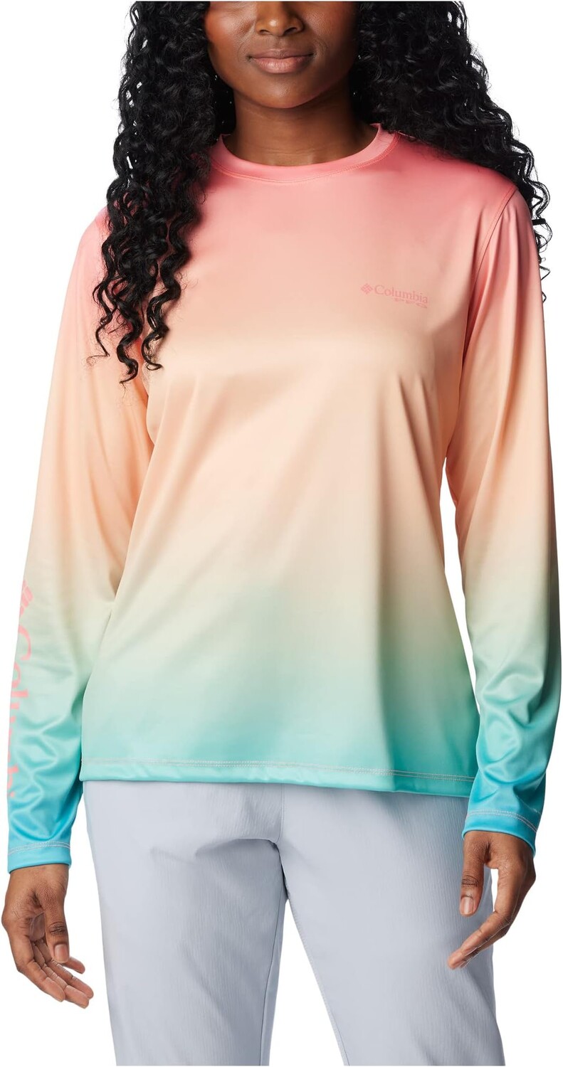 

Tidal Tee PFG Isle Rise Fade с длинным рукавом Columbia, цвет Coral Glow Gradient