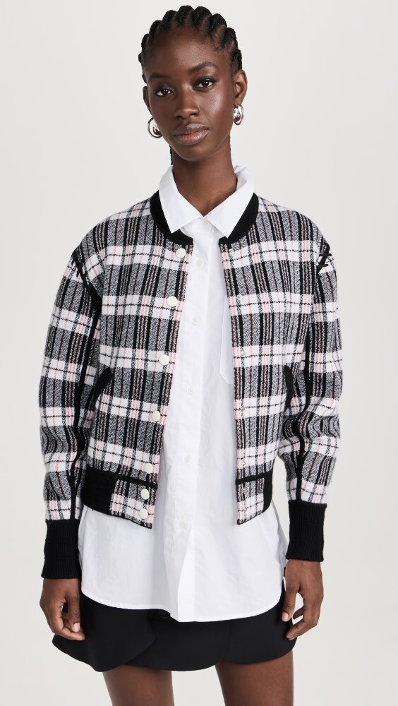 

Куртка 3.1 Phillip Lim Wool Plaid Jacquard Bomber