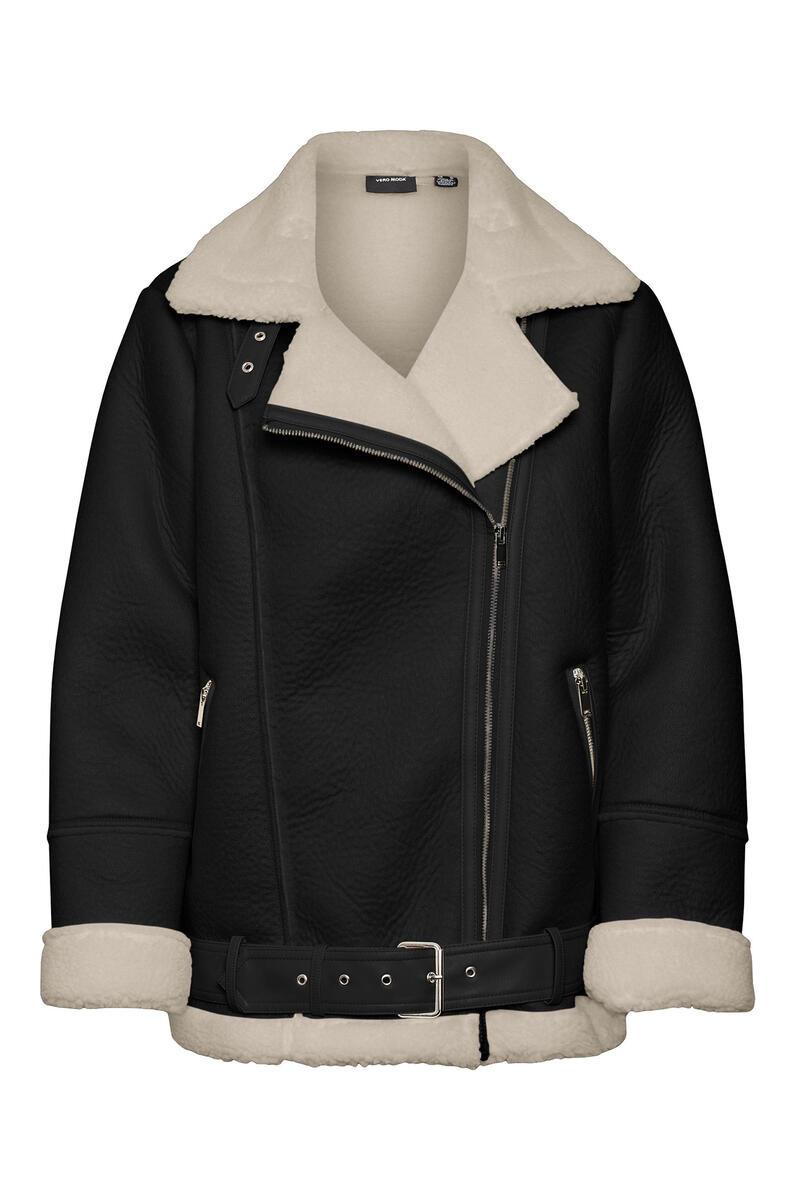 

Пальто курточного типа с овчиной Vero Moda, черный