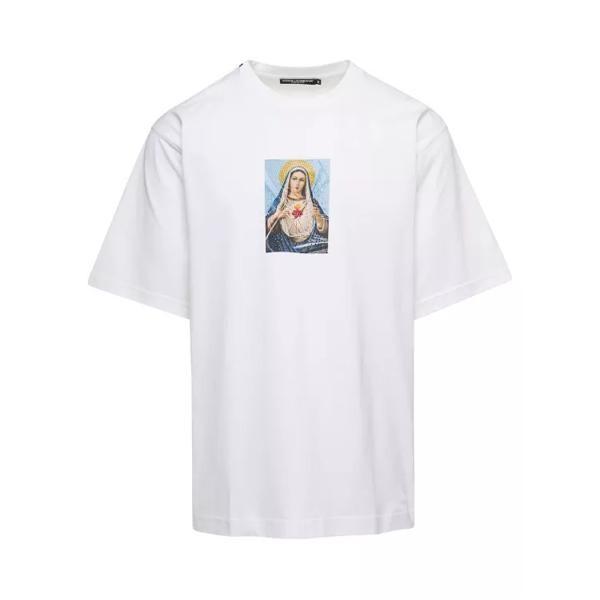 

Футболка crewneck t-shirt with print and fusible rhin Dolce&Gabbana, белый