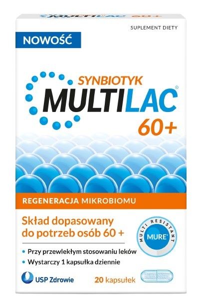 Пробиотик в капсулах Multilac 60+, 20 шт пробиотик в капсулах пробиолог форте 30 мл