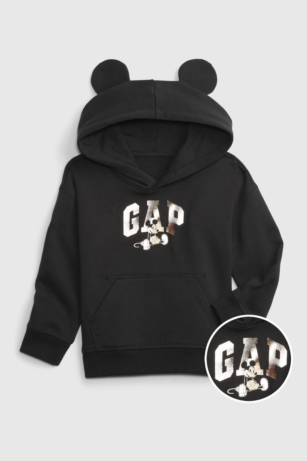 

Толстовка с логотипом Disney Mickey Mouse металлик Gap, черный